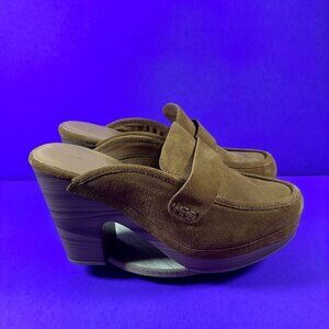 Splendid Vina Brown Suede Platform Penny Loafers Clogs Women's Shoe Size 11 NWOT